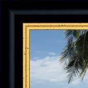 Cadre photo mural 10x15 / 10 x 15 Cadre Creux noir avec filet dore 2.7 cm de largeur cadre en bois