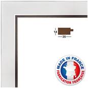 Cadre photo mural 10x15 / 10 x 15 Cadre Blanc avec filet Argent 3.4 cm de largeur cadre en bois